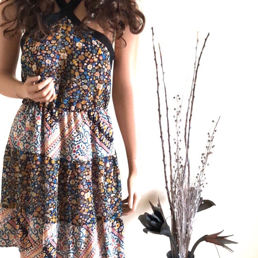 BCBG floral mini dress